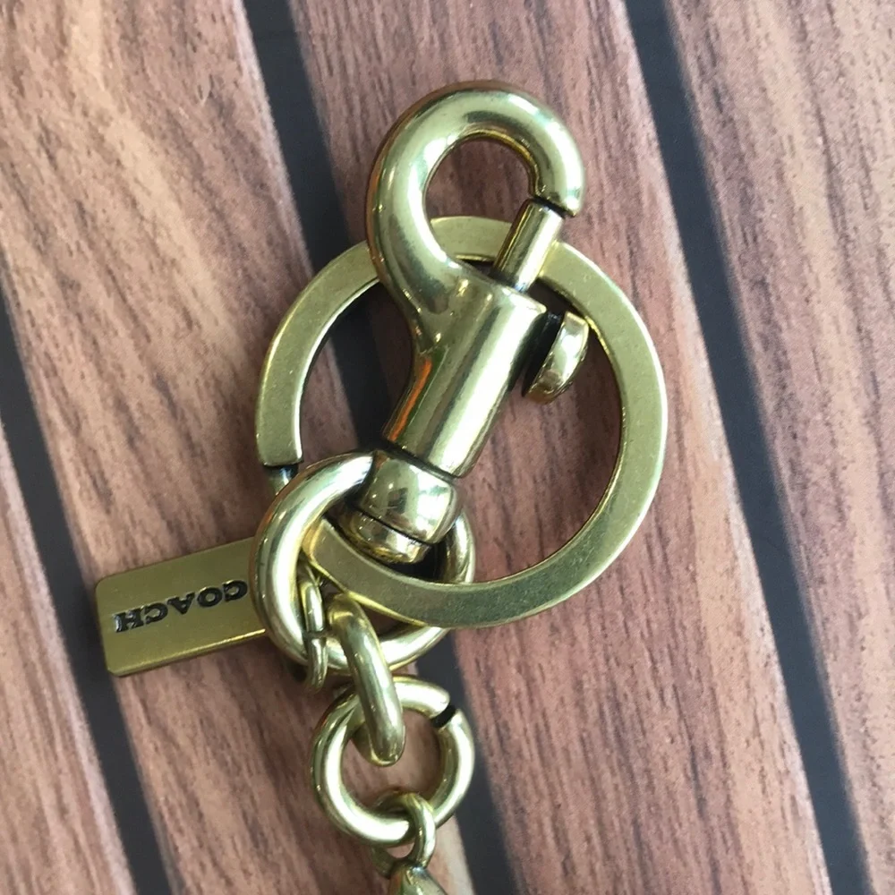 Coach Gold-Tone Cherry Key Ring with Red Glitter Cherries - Picture 3 of 3